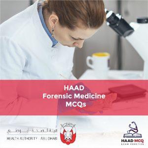 HAAD Forensic Medicine MCQs