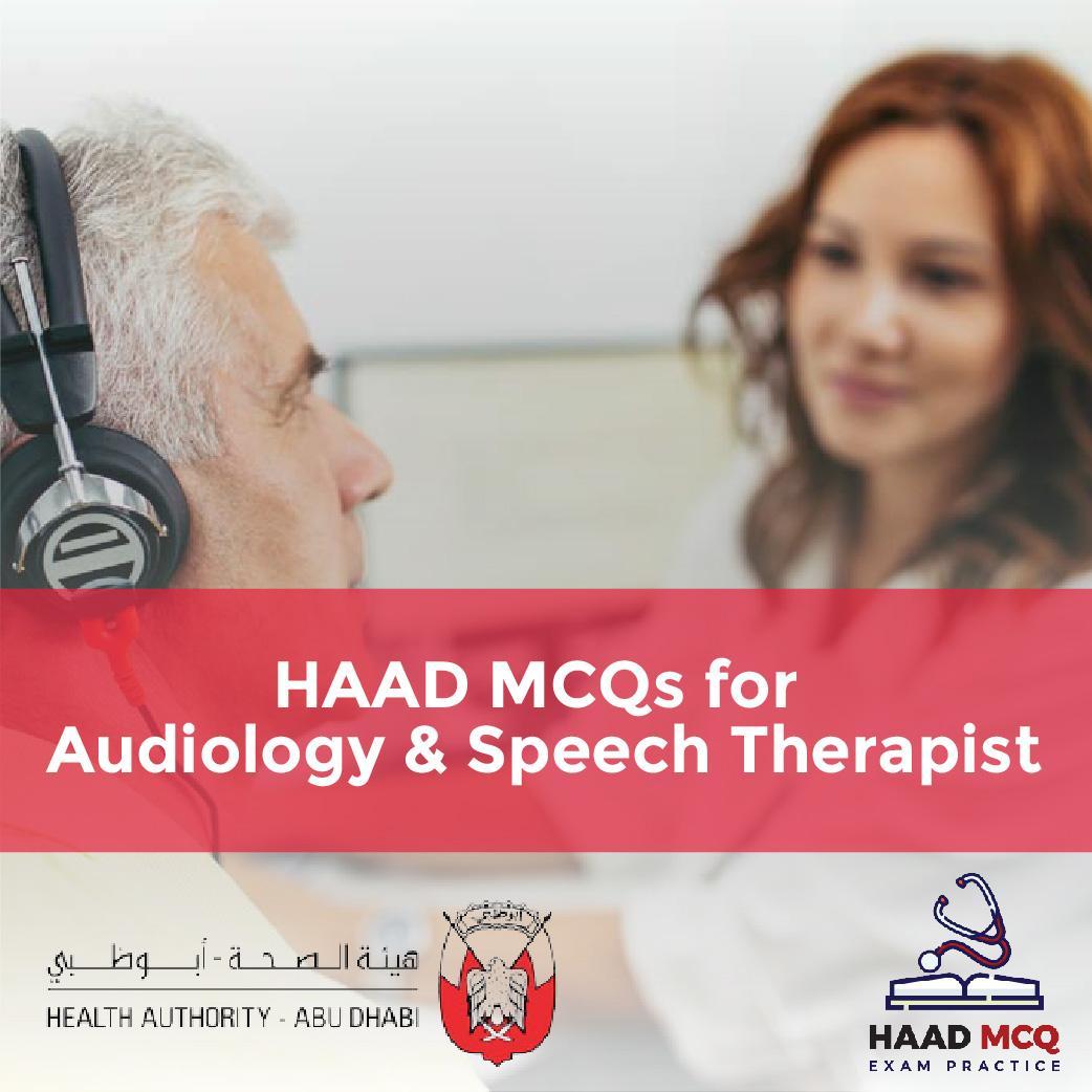 HAAD MCQs for Audiology & Speech Therapy