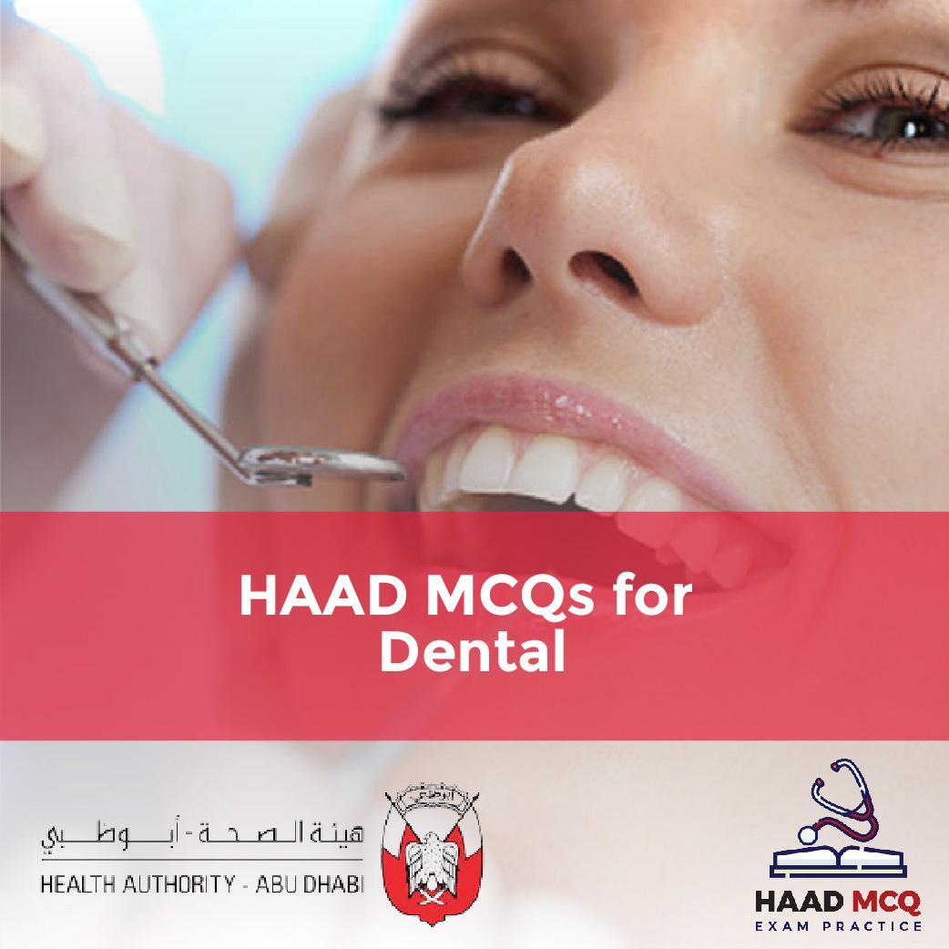 HAAD MCQs for Dental