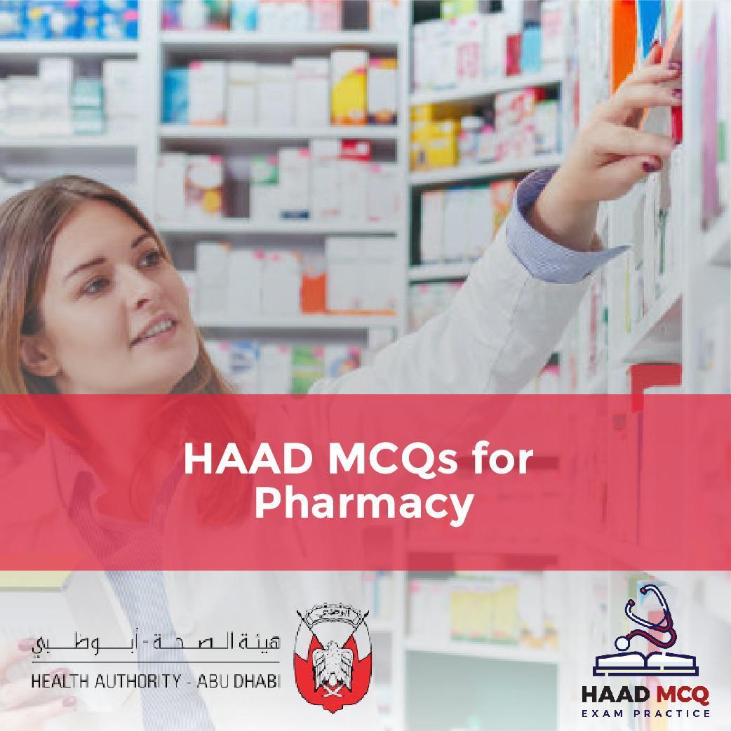 HAAD MCQs for Pharmacy